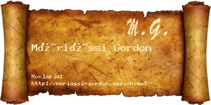 Máriássi Gordon névjegykártya